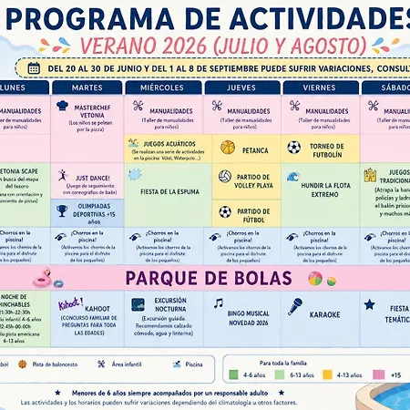 Aldea Vetonia Familiar- Piscinas-4 Zonas Infantiles Y Deportivas 4 Actividades Al Dia Hasta El 8 De Septiembre Con Monitores 