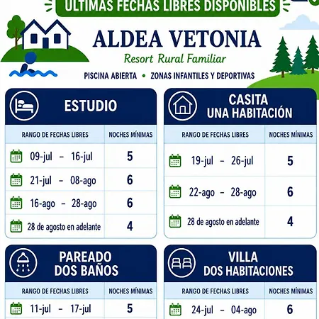 Aldea Vetonia Familiar- Piscinas-4 Zonas Infantiles Y Deportivas 4 Actividades Al Dia Hasta El 8 De Septiembre Con Monitores 